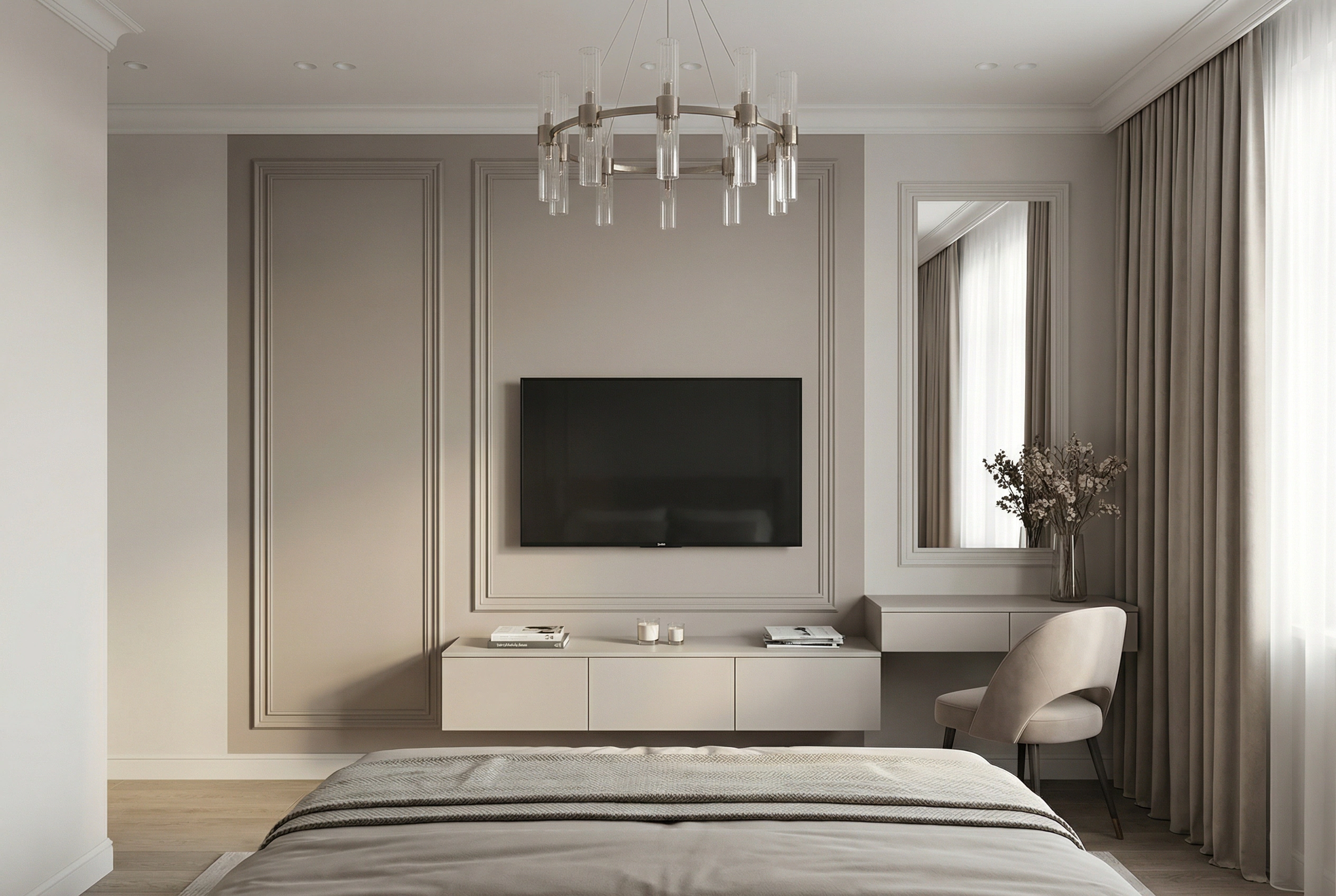 Композиция из молдингов и панелей